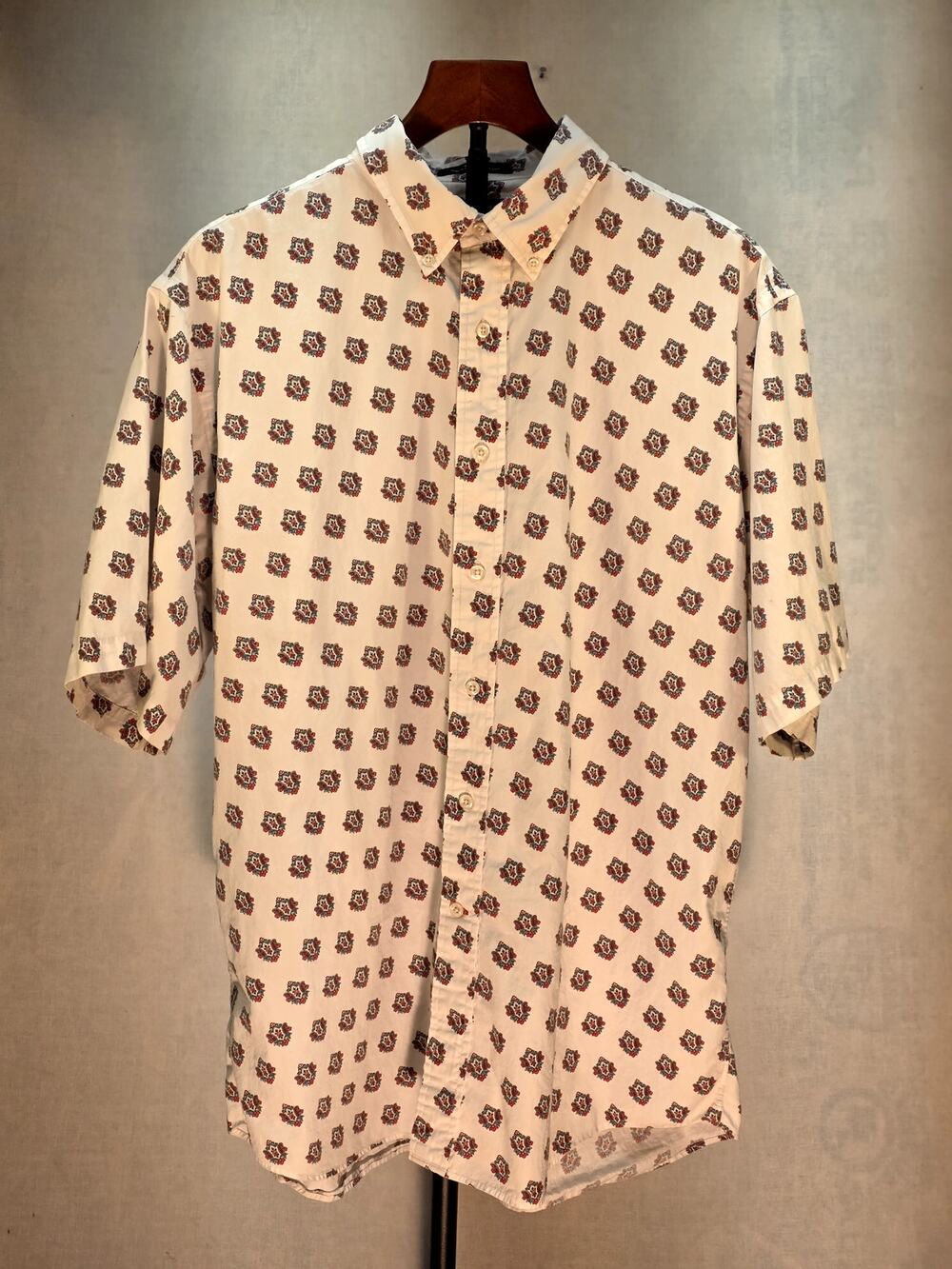Daniel Cremieux Collection Paisley Shirt Mens XL Tailored Short Sleeve Cotton